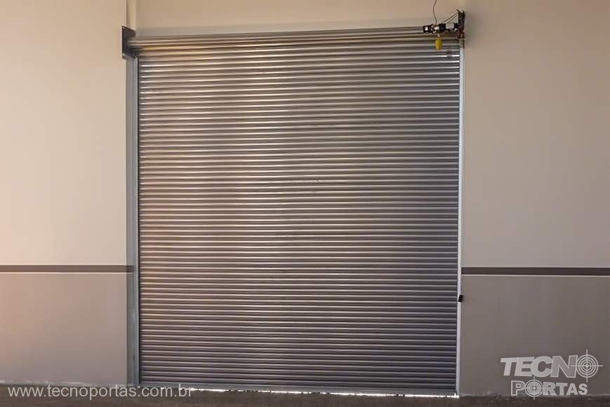 porta de rolo automática porta de rolo de aço portão de aço motorizado porta de enrolar em Presidente Prudente Porta de Enrolar de Alumínio